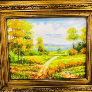 Gallery Quality Hand Painted Oil Painting Signed Landscape Path w/COA Framed Art
